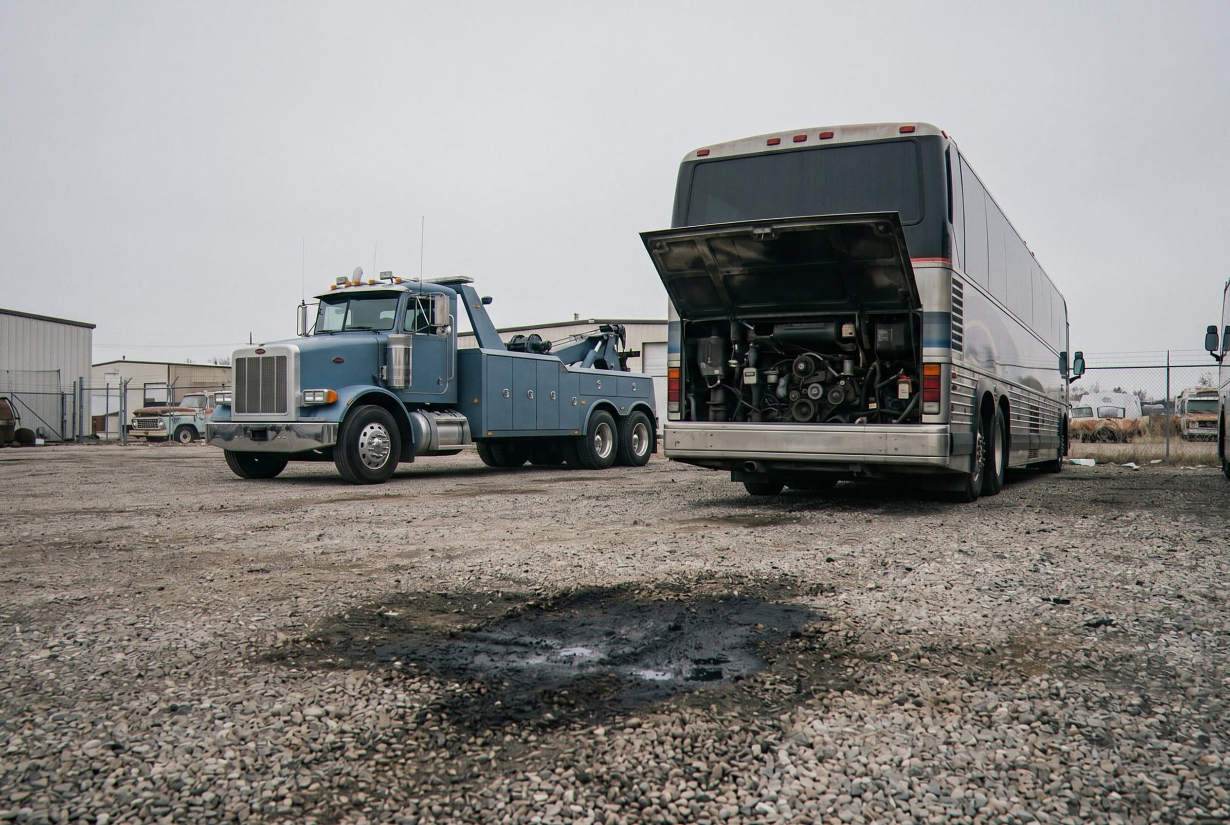 Heavy wrecker truck scene