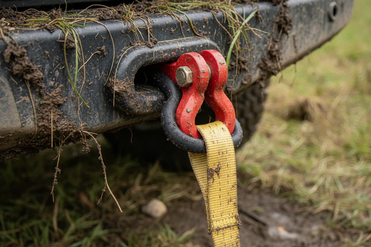 Cable secured recovery anchor point